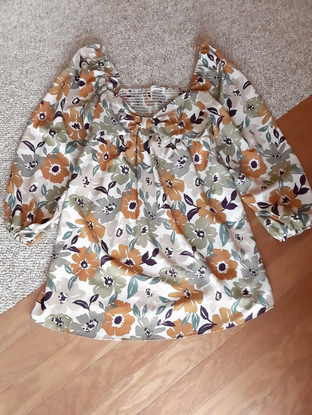 GeeGee All Time Floral Boho Puff Sleeve Mini Dress size Small